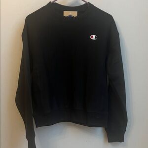 Champion Women’s Black Crewneck Sweater Reverse Weave